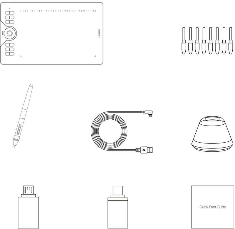 Графічний планшет Huion HS610 + рукавичка