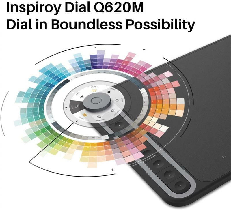 Графический планшет Huion Inspiroy Dial Q620M + перчатка