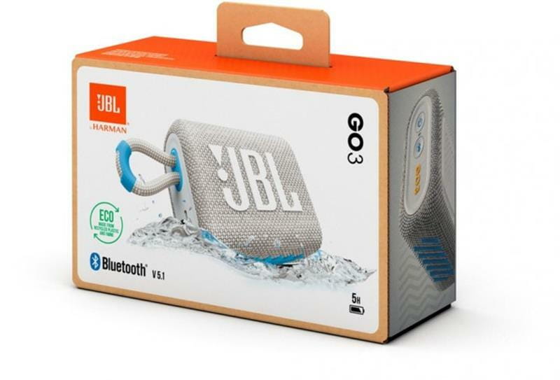 Акустична система JBL GO 3 Eco White (JBLGO3ECOWHT)