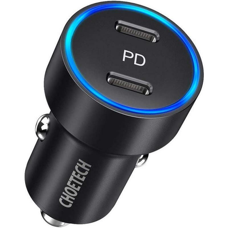 Автомобильное зарядное устройство Choetech (2xUSB Type C) PD3.0 QC3.0 AFC 36W 2.4A (C0054)