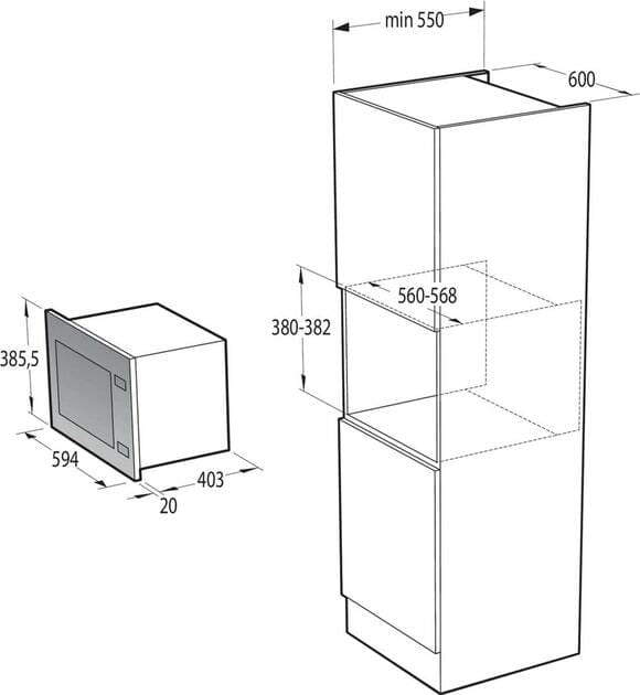 Микроволновая печь Gorenje BMI251SG3BG