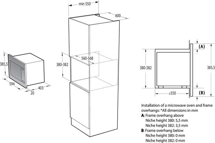 Микроволновая печь Gorenje BMI251SG3BG