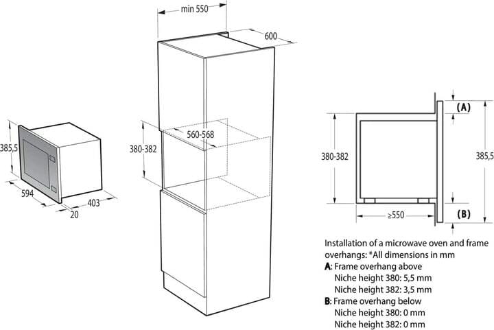 Микроволновая печь Gorenje BMI251SG3BG