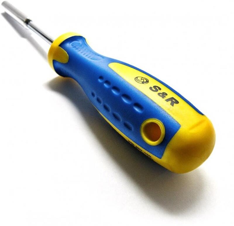 Отвертка-держатель бит S&R 1/4" 100 мм со сменными битами 11 шт (250011100)