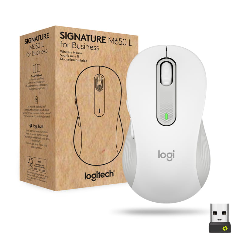 Мышь беспроводная Logitech Signature M650 for Business Large Off-White (910-006349)