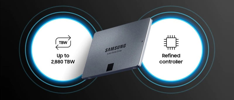 Накопитель SSD 1ТB Samsung 870 QVO 2.5" SATAIII V-NAND MLC (MZ-77Q1T0BW)