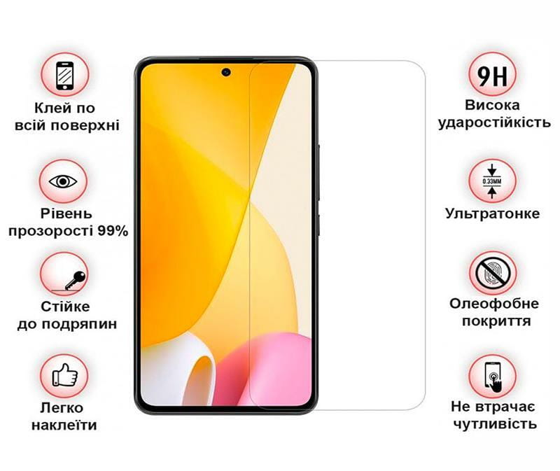 Защитное стекло BeCover для Xiaomi 12 Lite Crystal Clear Glass 3D (708559)