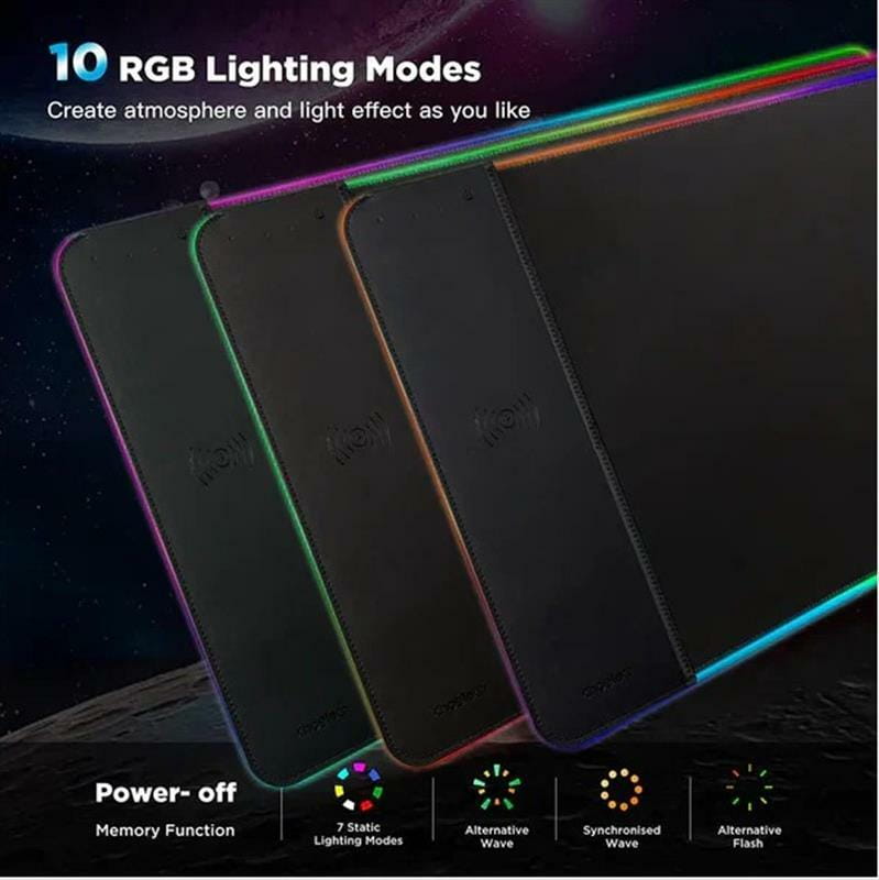Коврик для мыши с беспроводным зарядным устройством Choetech (T543-F) RGB Illuminated 15W Wireless Charging Mouse Pad