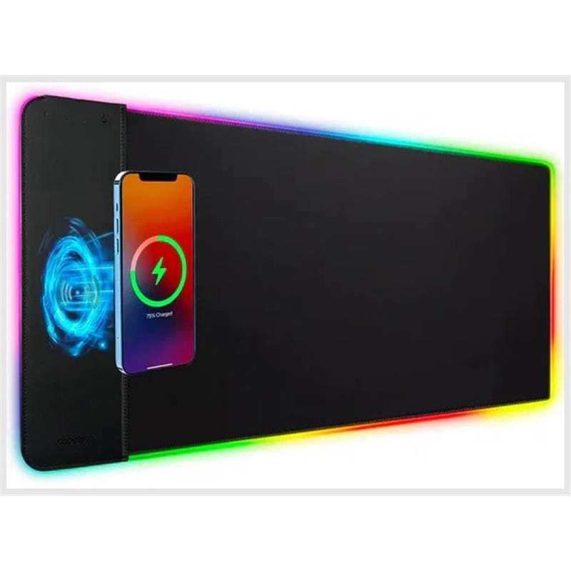 Коврик для мыши с беспроводным зарядным устройством Choetech (T543-F) RGB Illuminated 15W Wireless Charging Mouse Pad
