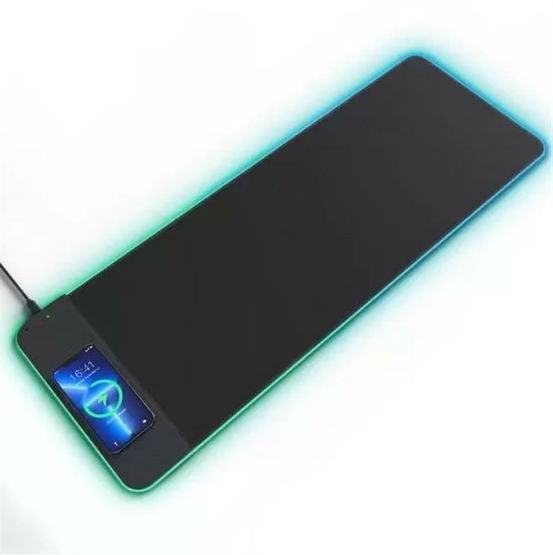 Килимок для миші з бездротовим зарядним пристроєм Choetech (T543-F) RGB Illuminated 15W Wireless Charging Mouse Pad
