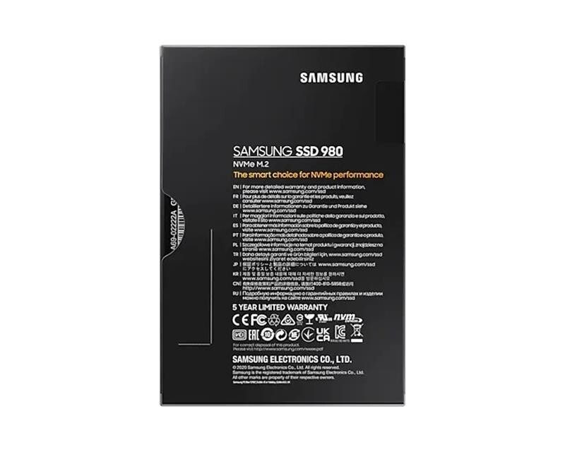 Накопитель SSD  1ТB Samsung 980 M.2 2280 PCIe 3.0 x4 NVMe V-NAND MLC (MZ-V8V1T0BW)