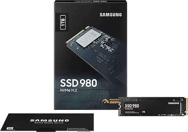 Накопитель SSD  1ТB Samsung 980 M.2 2280 PCIe 3.0 x4 NVMe V-NAND MLC (MZ-V8V1T0BW)