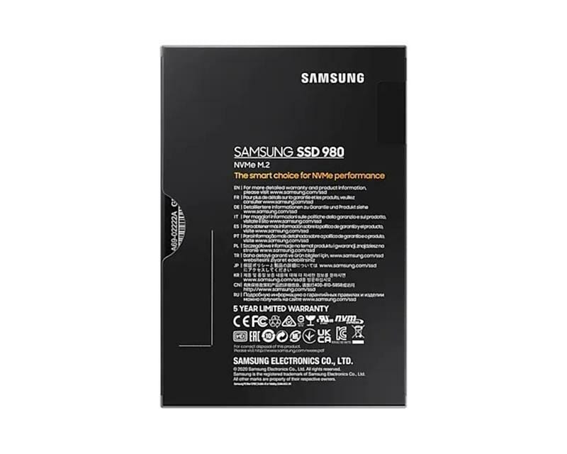 Накопитель SSD  1ТB Samsung 980 M.2 2280 PCIe 3.0 x4 NVMe V-NAND MLC (MZ-V8V1T0BW)