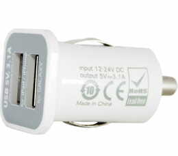 Автомобильное зарядное устройство PowerPlant (2xUSB 3.1A) White (DV00DV5036)