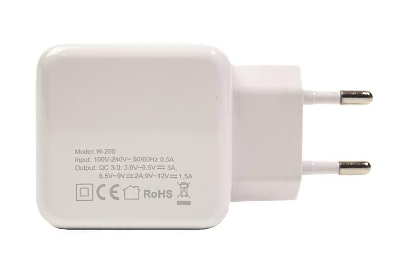 Сетевое зарядное устройство PowerPlant W-250 (1USBx3A) QC3.0 White (SC230013)