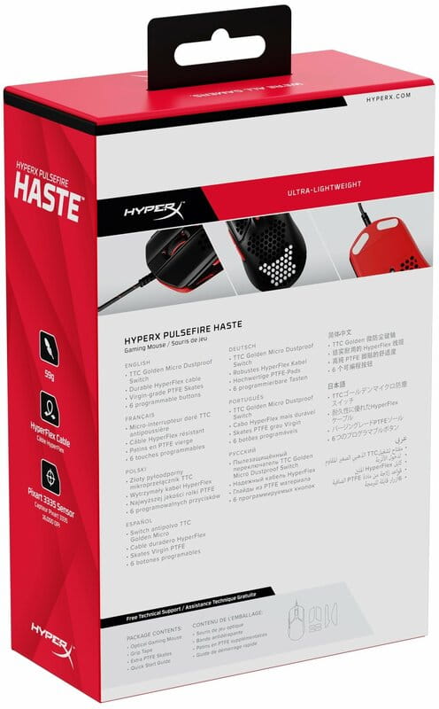 Мышь HyperX Pulsefire Haste Black/Red (4P5E3AA)