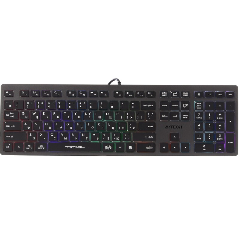 Клавіатура A4Tech Fstyler FX60H Grey Neon Backlit