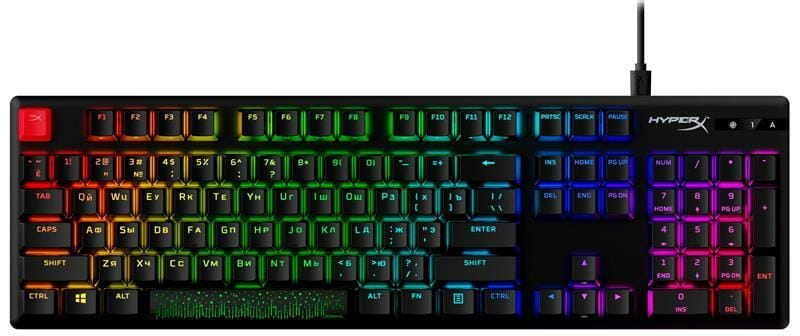 Клавиатура HyperX Alloy Origins Red RGB PBT ENG/RU Black (639N3AA)