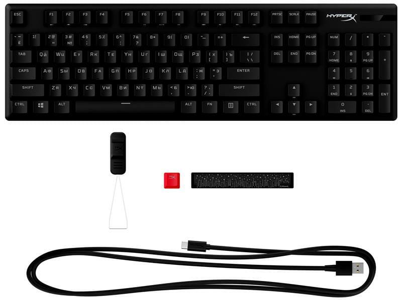 Клавіатура HyperX Alloy Origins Red RGB PBT ENG/RU Black (639N3AA)