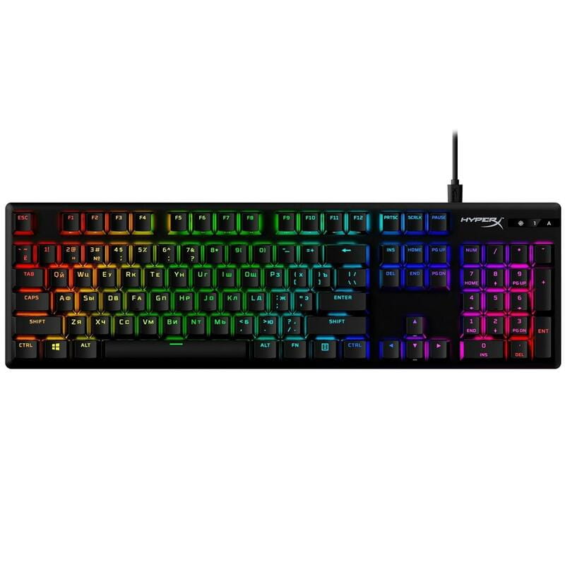 Клавіатура HyperX Alloy Origins Aqua RGB PBT ENG/RU Black (639N5AA)