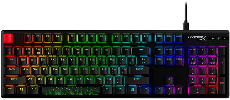 Клавіатура HyperX Alloy Origins Aqua RGB PBT ENG/RU Black (639N5AA)