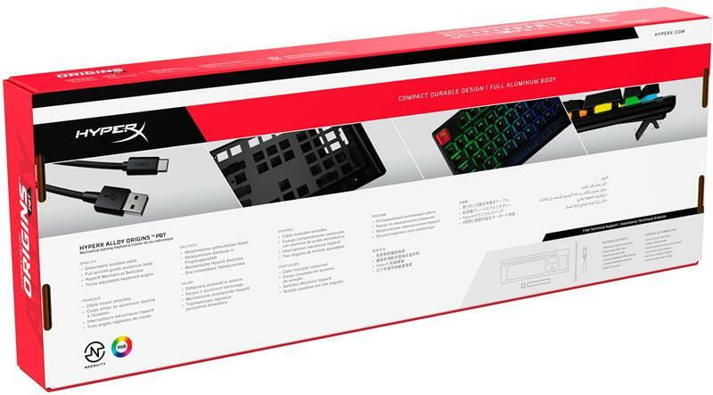 Клавіатура HyperX Alloy Origins Aqua RGB PBT ENG/UKR Black (639N5AA)