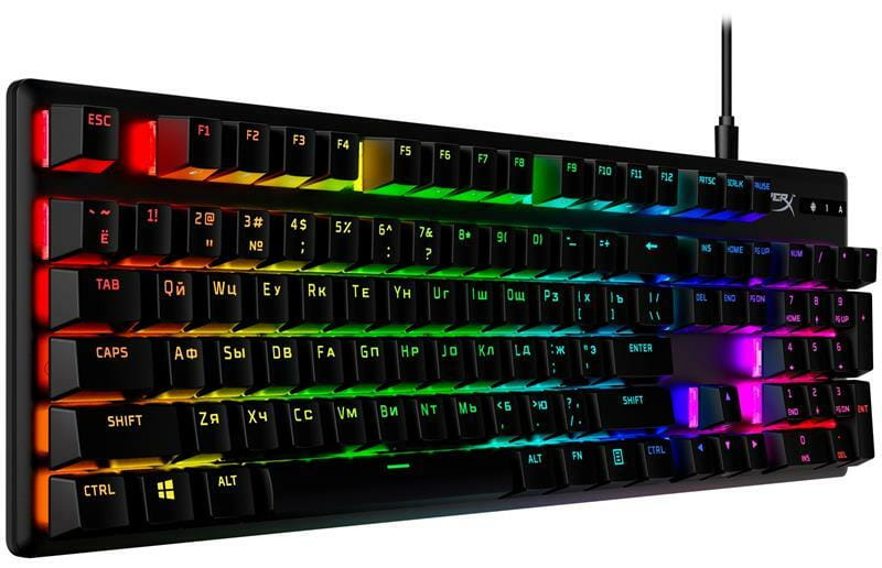 Клавіатура HyperX Alloy Origins Aqua RGB PBT ENG/UKR Black (639N5AA)