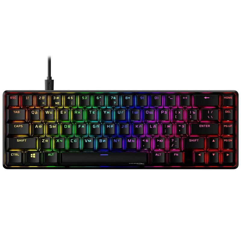 Клавиатура HyperX Alloy Origins 65 Red RGB ENG/RU Black (4P5D6AX)