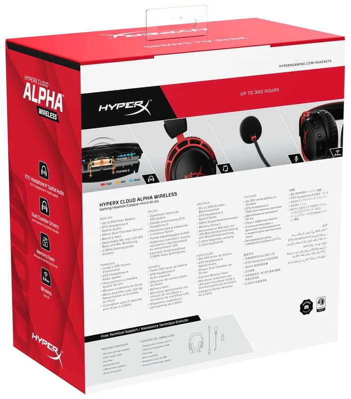 Гарнитура HyperX Cloud Alpha Wireless Black/Red (4P5D4AA)