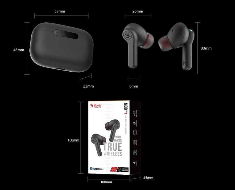 Bluetooth-гарнитура A4Tech Bloody M30 Black+Red