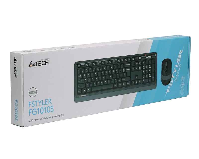 Комплект (клавіатура, миша) бездротовий A4Tech FG1010S Black/Grey