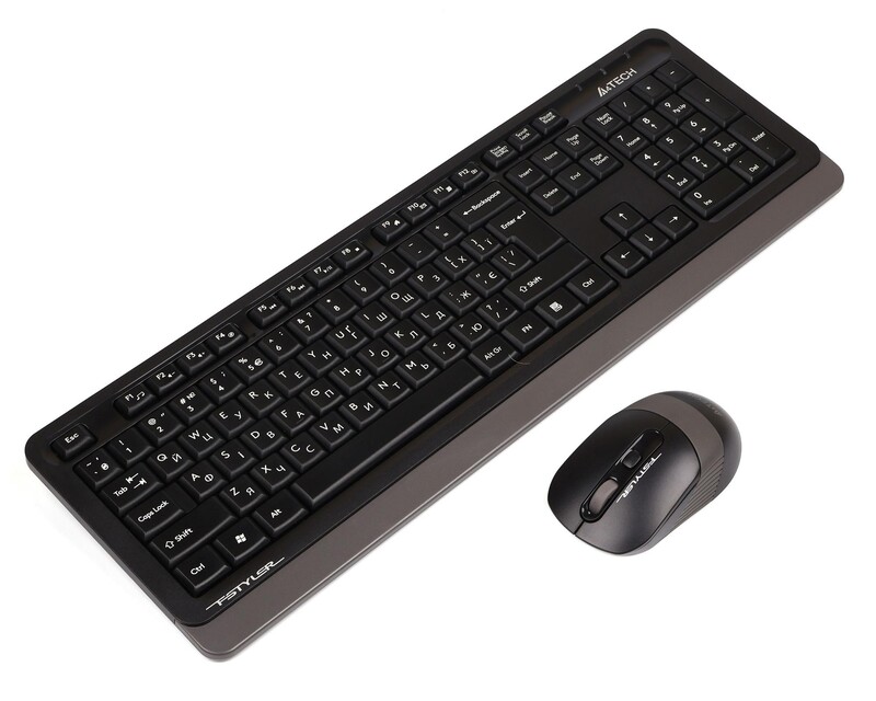 Комплект (клавіатура, миша) бездротовий A4Tech FG1010S Black/Grey