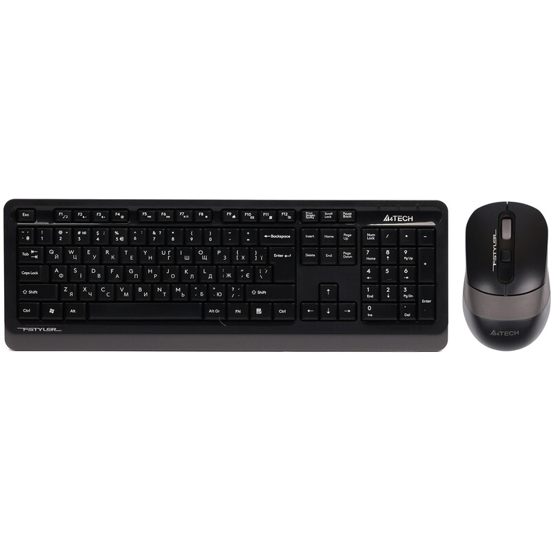 Комплект (клавіатура, миша) бездротовий A4Tech FG1010S Black/Grey