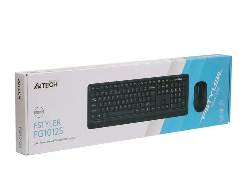 Комплект (клавиатура, мышь) беспроводной A4Tech FG1012S Black/Grey