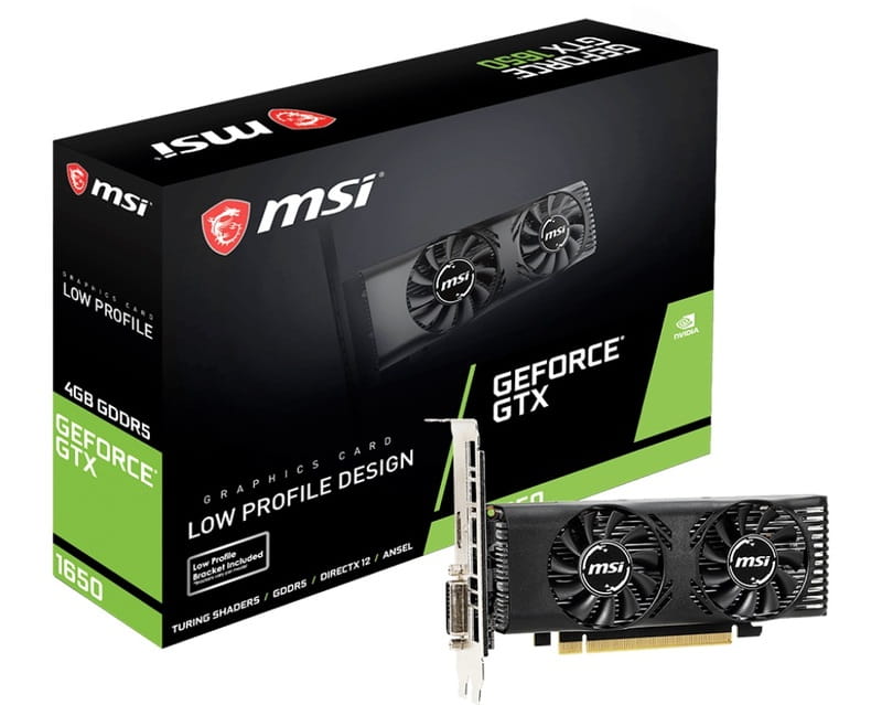 Видеокарта GF GTX 1650 4GB GDDR5 Low Profile MSI (GeForce GTX 1650 4GT LP)