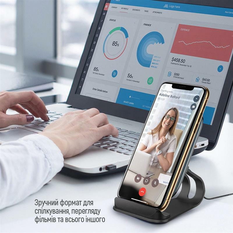 Беспроводное зарядное устройство ColorWay Wireless Stand 10W Blue (CW-CHW30Q-BL)