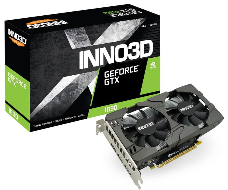 Видеокарта GF GTX 1630 4GB GDDR6 Twin X2 OC Inno3D (N16302-04D6X-1177VA25)