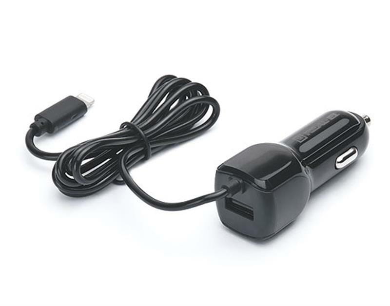 Автомобильное зарядное устройство REAL-EL CA-17 (2USB, 2.1A) Black + кабель Lightning