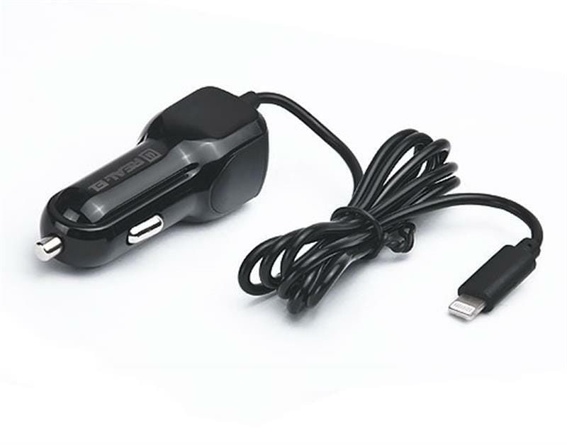 Автомобильное зарядное устройство REAL-EL CA-17 (2USB, 2.1A) Black + кабель Lightning