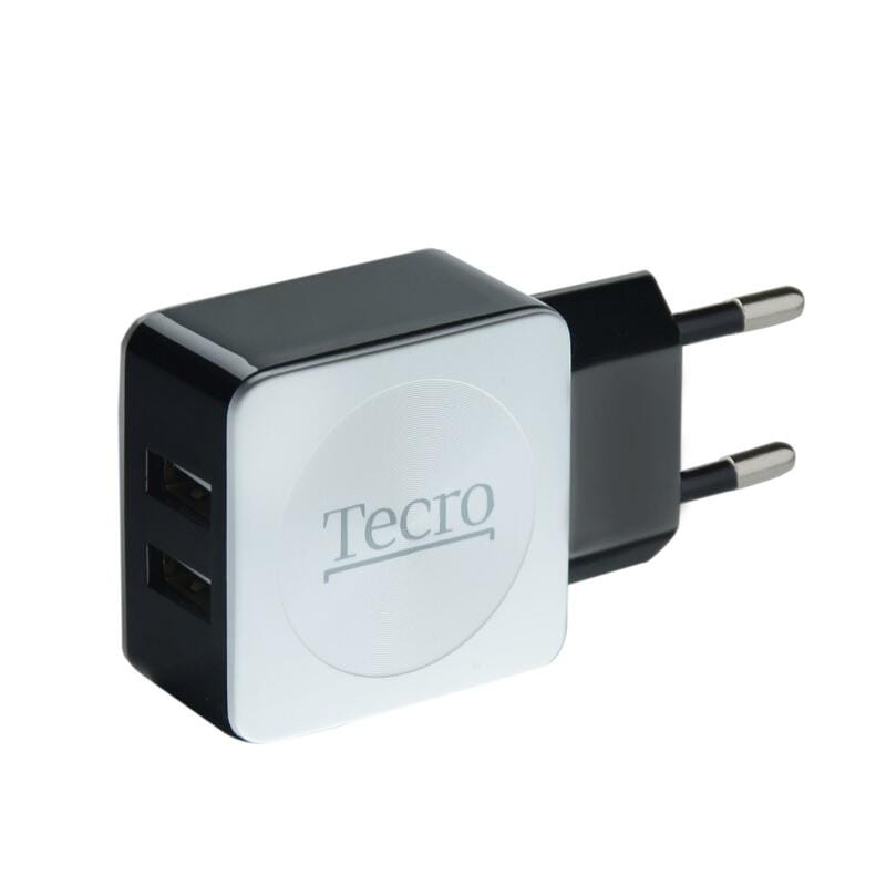 Сетевое зарядное устройство Tecro (2xUSB, 2.1A) Black, White (TR-CHG02-BW)