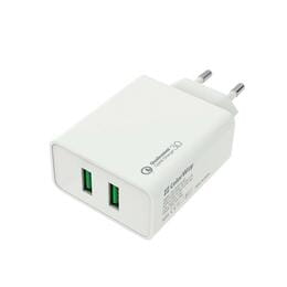 Купити Мережевий зарядний пристрій ColorWay QC3.0 (2USBx3A) White (CW-CHS017Q-WT) Мережевий зарядний пристрій ColorWay QC3.0 (2USBx3A) White (CW-CHS017Q-WT)