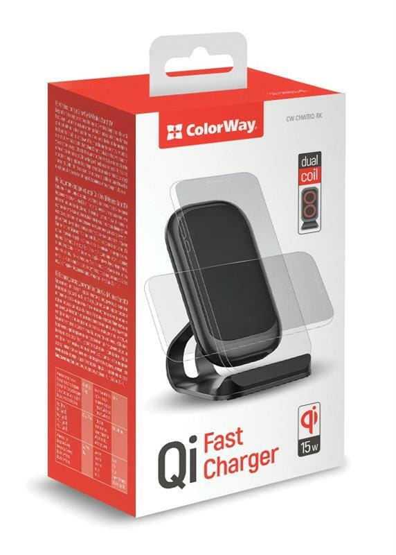 Беспроводное зарядное устройство ColorWay Wireless Stand 15W Black (CW-CHW31Q-BK)