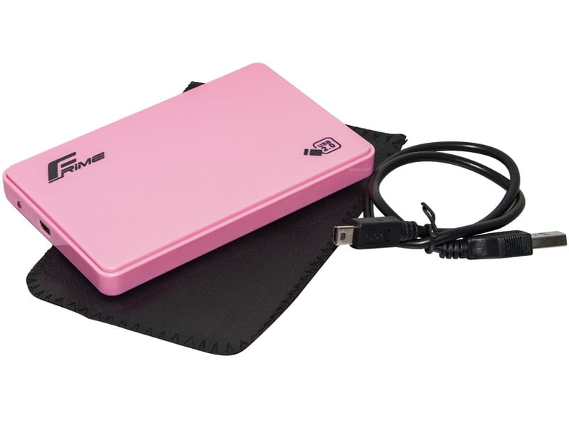 Внешний карман Frime SATA HDD/SSD 2.5", USB 2.0, Plastic, Pink (FHE12.25U20)