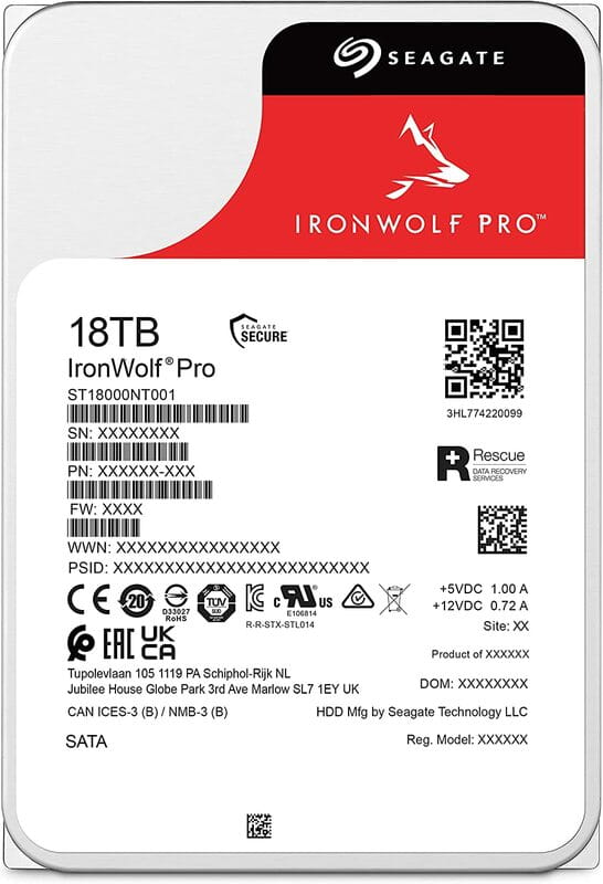 Накопичувач HDD SATA 18.0TB Seagate IronWolf Pro 7200rpm 256MB (ST18000NT001)