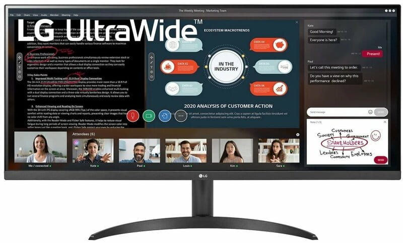 Монитор LG 34" UltraWide 34WP500-B Black