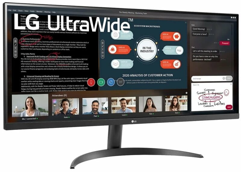 Монитор LG 34" UltraWide 34WP500-B Black