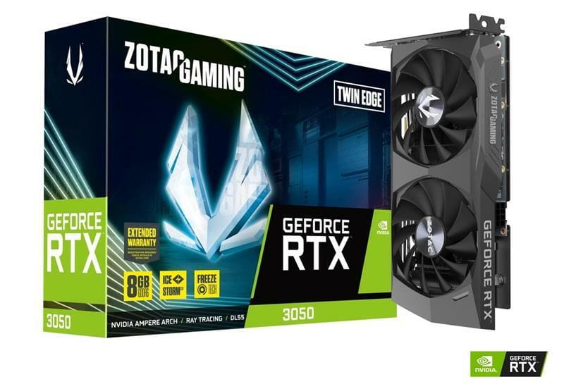 Видеокарта GF RTX 3050 8GB GDDR6 Twin Edge Gaming Zotac (ZT-A30500E-10M)