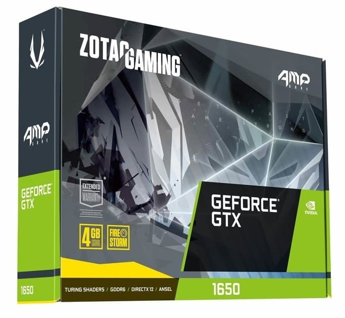 Відеокарта GF GTX 1650 4GB GDDR6 AMP Core Zotac (ZT-T16520J-10L)