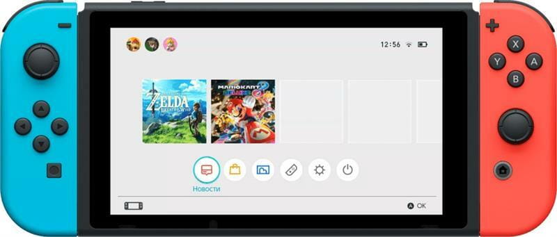Игровая консоль Nintendo Switch (неоновый красный/неоновый синий)