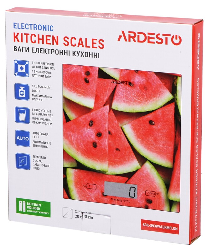 Ваги кухонні Ardesto SCK-893WATERMELON
